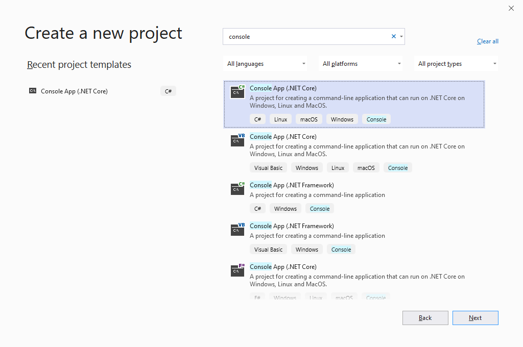 Create new project