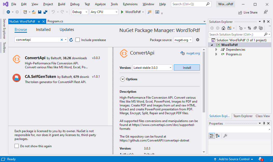 ConvertAPI NuGet package