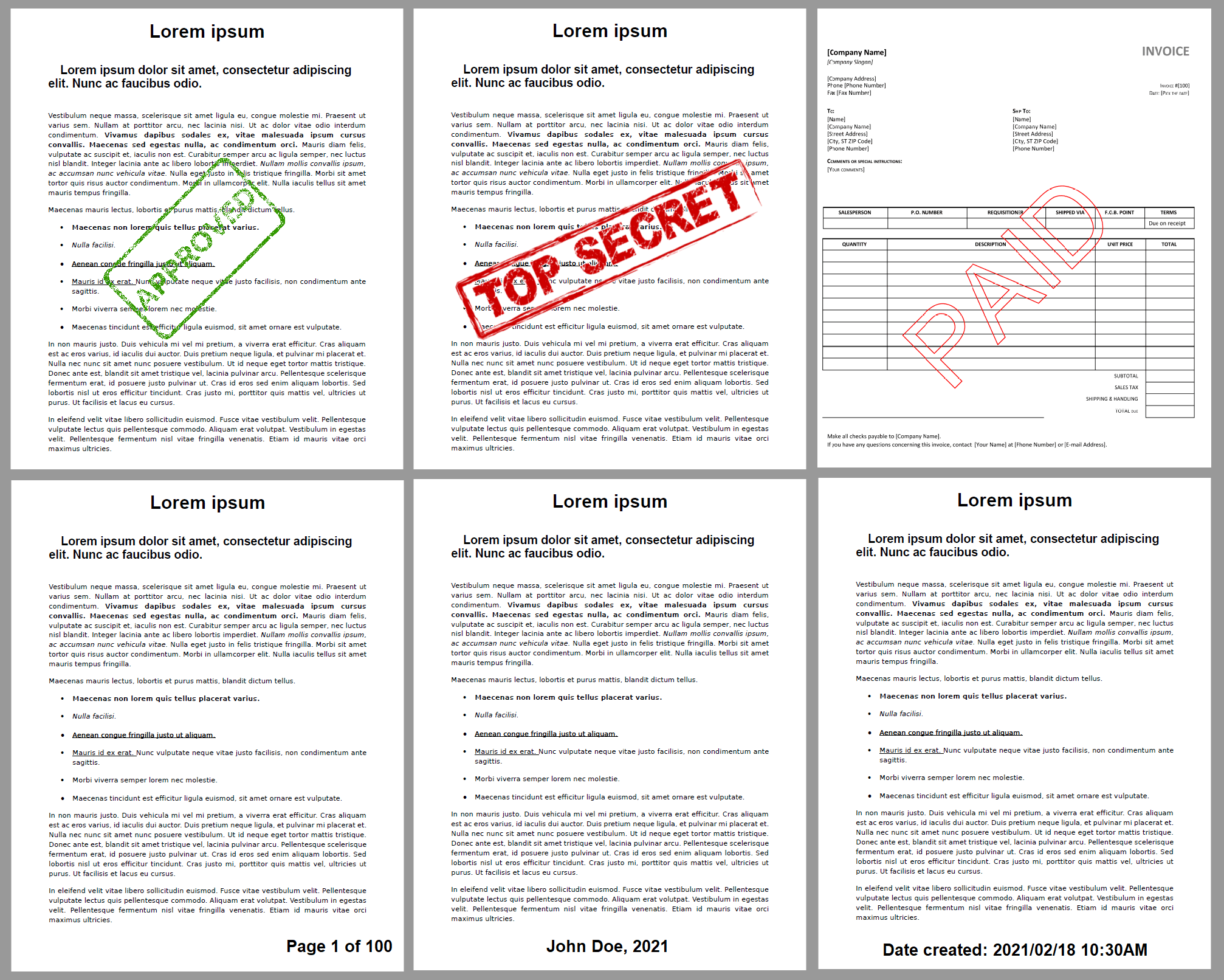 PDF Watermark Examples