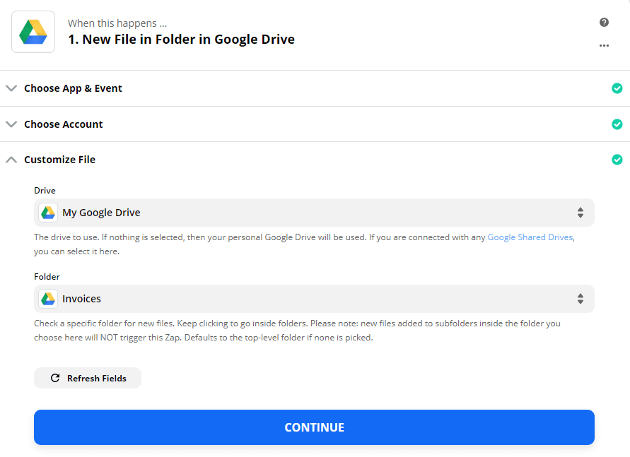 Zapier Google Drive